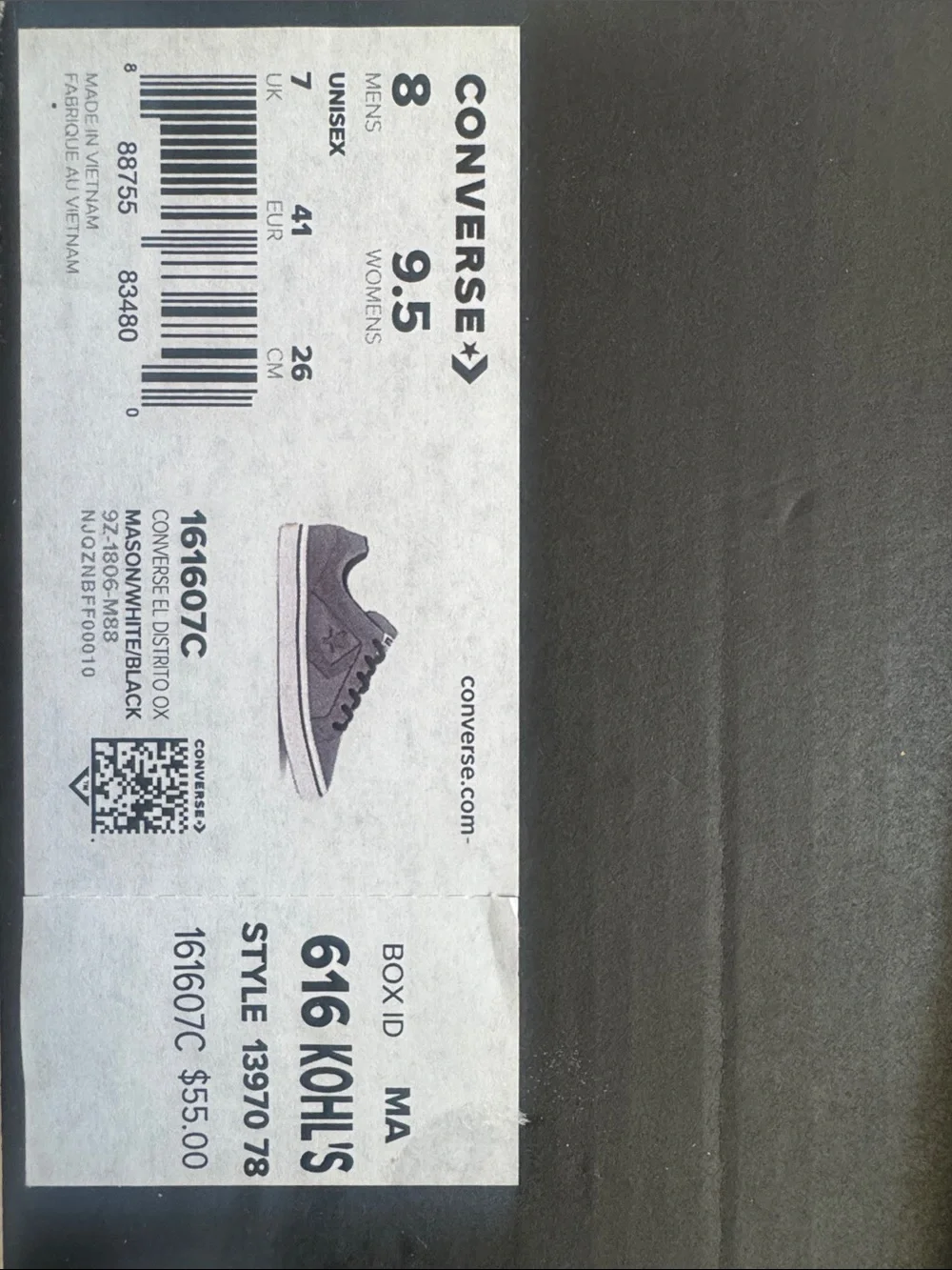 Converse Men's Gray and Black Low-Top Sneakers